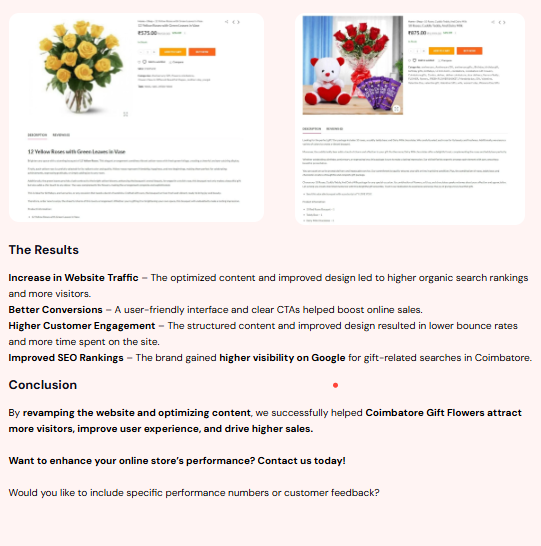 Coimbatore Gift Flowers campaign visual