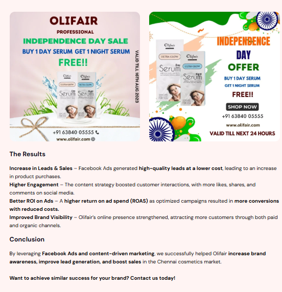 Olifair Cosmetics project gallery